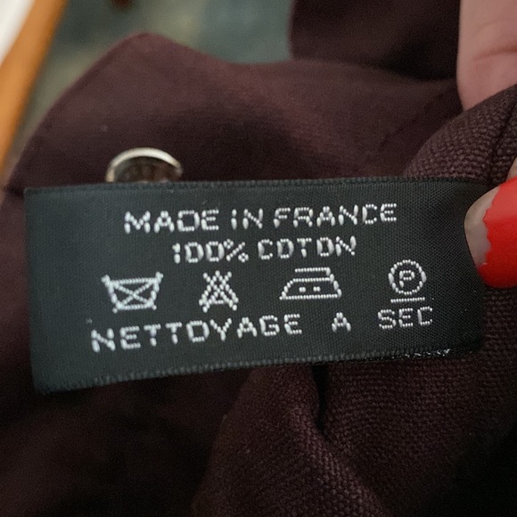 Hermes Authentic gently used canvas tote, burgundy color, made in France. - Picture 5 of 15